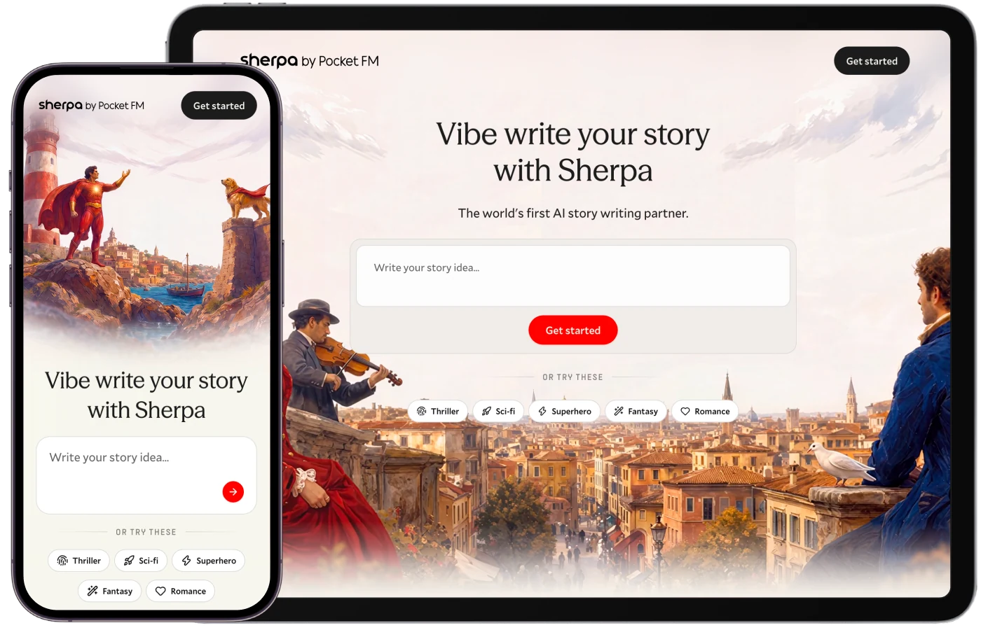 Sherpa shown on a tablet and phone