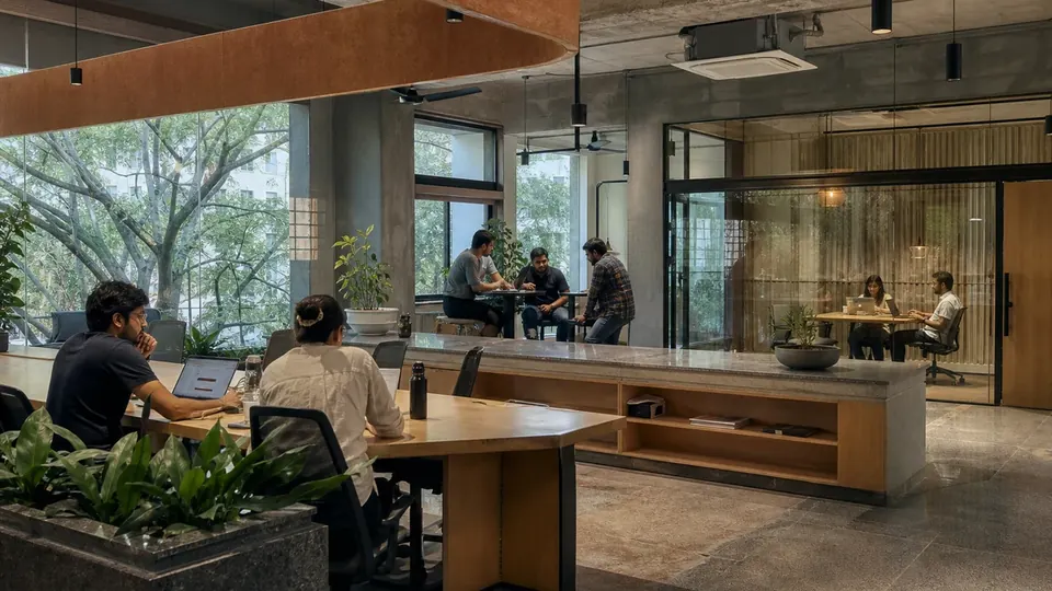 Technology team working in a Bengaluru studio
